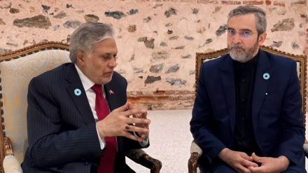 ایران کے نگراں وزیر خارجہ کی  پاکستان کے وزیر خارجہ سے ملاقات (ویڈیو) 