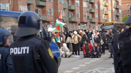 ڈنمارک میں فلسطین کی حمایت میں مظاہرہ  
