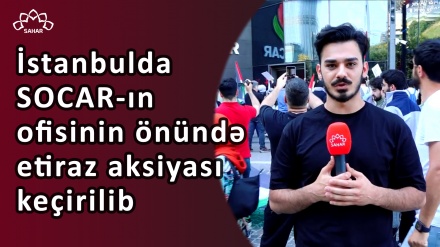 İstanbulda SOCAR-ın ofisinin önündə etiraz aksiyası keçirilib