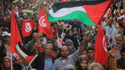 تیونس: امریکی سفارت خانے کے سامنے مظاہرہ