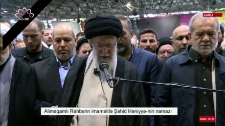 Rəhbər şəhid Həniyyənin cənazəsinə namaz qıldı