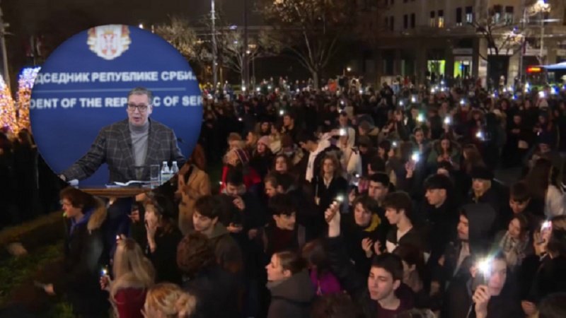BEOGRADSKI STUDENTI IZVIŽDALI VUČIĆA I BRNABIĆ