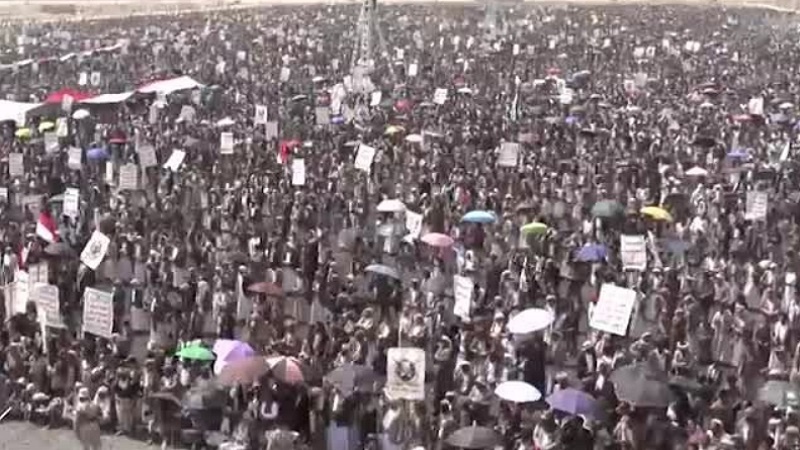 یمن کے عوام کا ایک بار پھر غزہ کے باشندوں کے ساتھ اظہار یکجہتی 