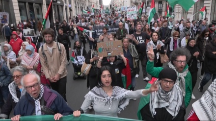 فرانس: پیرس کے عوام فلسطین کی حمایت میں سڑکوں پر + ویڈیو