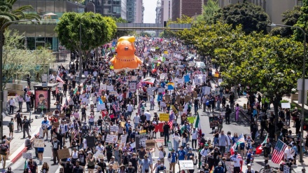 Xwenîşandana dijî şerûtîya Trump li Amerîkayê