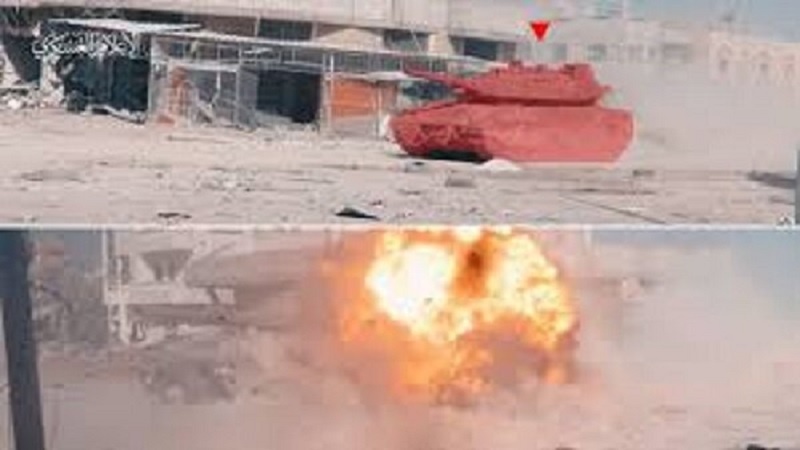 دیکھتے ہی دیکھتے ایک اور اسرائیلی ٹینک ہوا میں آڑ گیا، پوری کاروائی کی ویڈیو جاری+ ویڈیو
