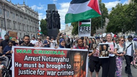 لندن: فلسطینیوں کے حق میں زبردست مظاہرے
