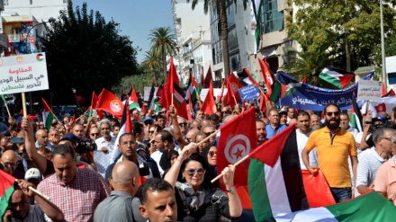 Xwenîşandana xelkê Tûnisê bona piştgîriya ji Xezzê