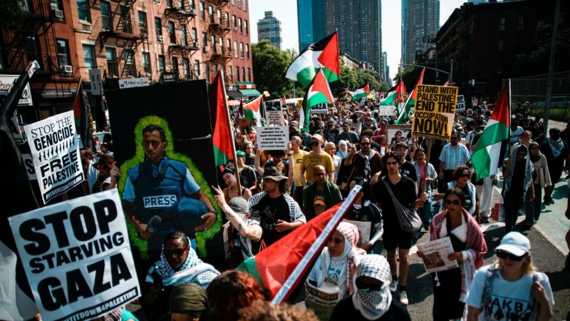 New York- Bi hezaran kesî xwest birsîhîştina gelê Xezzeyê were bidawîhanîn