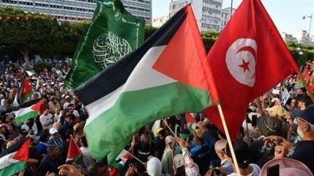 پاڵپشتیی تونسییەکان لە غەززە کاروانی جیهانیی سومود لەبەر شاڵاوی هەڕەشەکانی زایۆنییەکاندا