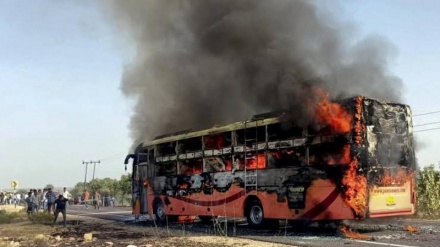 ہندوستان: راجستھان میں بس میں آگ لگنے سے 20 افراد زندہ جل گئے
