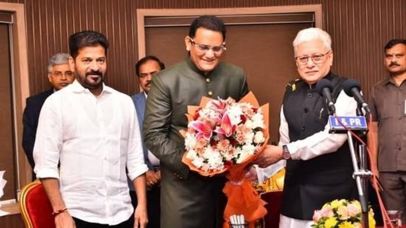 ہندوستان: سابق کرکٹر اظہرالدین تلنگانہ حکومت میں شامل، وزیر کی حیثیت سے گورنر نے حلف دلایا