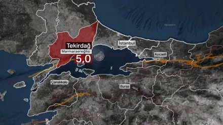 Erdheja bi hêza 5 rîştêrê li deryaya Marmara ya Tirkiyê