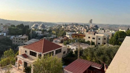 لبنان کے مختلف علاقوں پر صیہونی حکومت کی بمباری اور جارحیت جاری