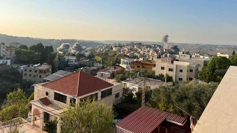 لبنان کے مختلف علاقوں پر صیہونی حکومت کی بمباری اور جارحیت جاری