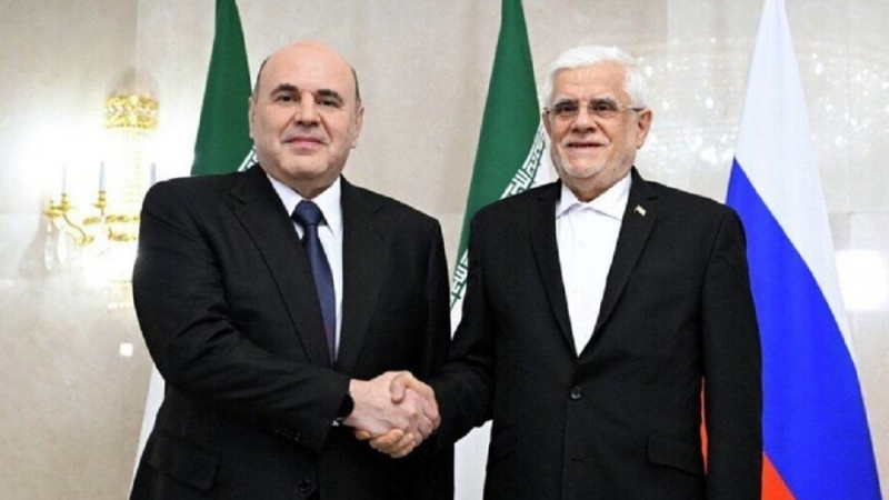 ایران کے نائب صدر کی  روسی وزیر اعظم سے ملاقات ، تعلقات مضبوط بنانے پر زور