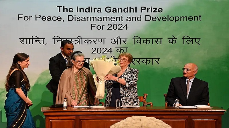 ہندوستان: چِلی کی سابق صدر کو اندرا گاندھی امن، تخفیف اسلحہ و ترقی ایوارڈ