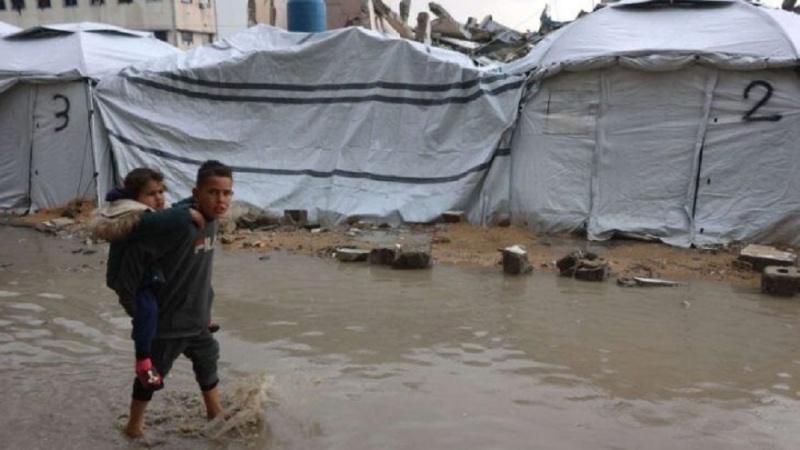  غزہ میں جنگ بندی کی خلاف ورزی؛ بارش اور سیلاب کے بعد نیا بحران