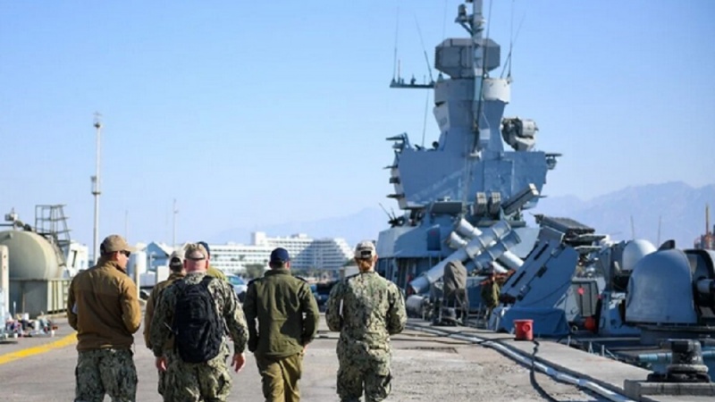 صیہونی اور امریکی بحریہ کی مشترکہ مشقوں کا آغاز