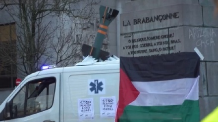 کۆبوونەوەی خەڵکی بەلژیک بۆ پێداگری لەسەر قەدەغەی فرۆشتنی چەک بە ڕژێمی زایۆنی