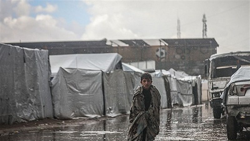 سازمان ملل: طوفان «بایرون» خیمه های آوارگان غزه را به زیر آب برد