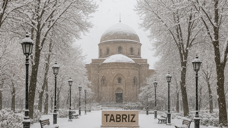 تبریز میں برفباری
