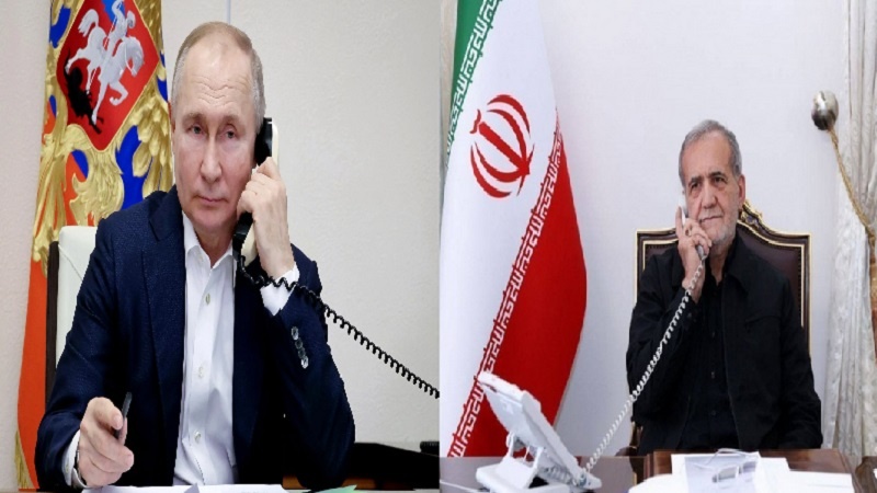 صدر مملکت اور پوتین کے درمیان اہم ٹیلیفونی گفتگو، روسی صدر کا رہبرانقلاب اسلامی اور ملت ایران کی خدمت میں پرخلوص سلام
