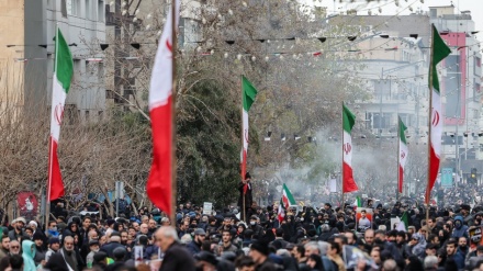 ڕێوڕەسمی بەڕێکرانی تەرمی شەهیدانی جەنایەتەکانی ئەم دواییەی زایۆنی-ئەمریکی