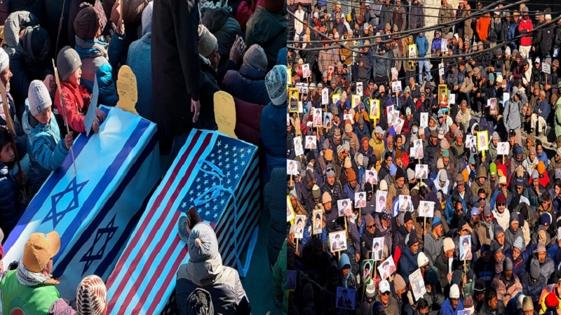 کرگل کی فضاؤں میں یکجہتی کی گونج، عوام نے ایران کی حمایت میں عظیم الشان اجتماع منعقد کیا