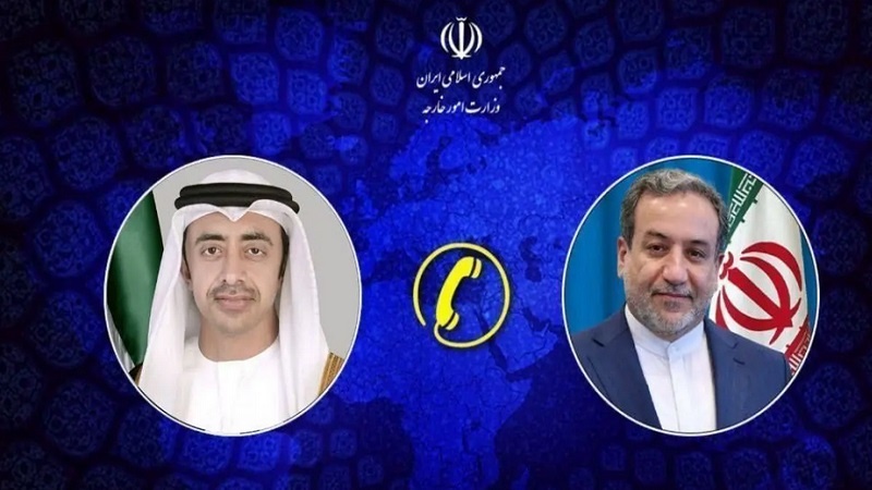 ایران اور متحدہ عرب امارات کے وزرائے خارجہ کی ٹیلی فونی گفتگو، علاقائی امن و استحکام پر بات چیت