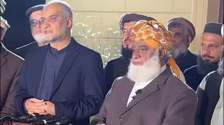 فلسطینیوں کے ساتھ عالمی طاقتیں مذاق کر رہی ہیں: فضل الرحمان کی حافظ نعیم کے ہمراہ میڈیا سے گفتگو