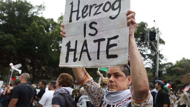 اسرائیلی صدر کے دورہ آسٹریلیا کے خلاف سڈنی میں بڑے پیمانے پر احتجاج