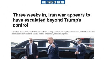 تایمزآف اسراییل: بعد از سہ ہفتہ، بہ نظر می رسد کہ جنگ ایران از کنترل خارج شدہ است