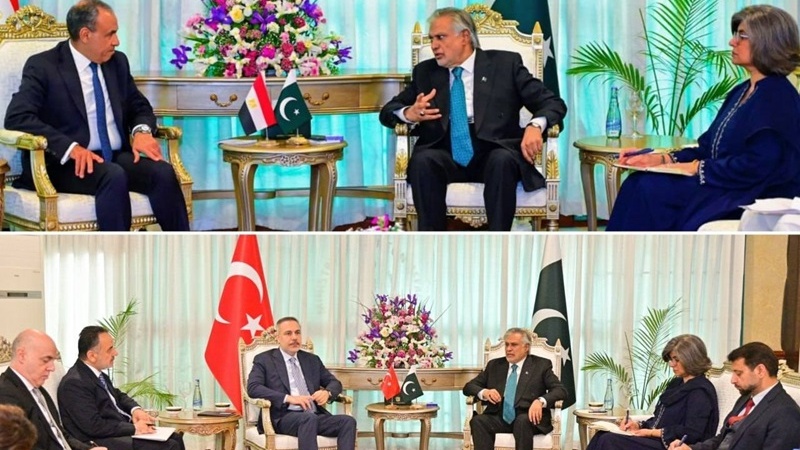 اسلام آباد میں پاکستان کےوزیر خارجہ کی مصری اور ترک ہم منصب سے ملاقات