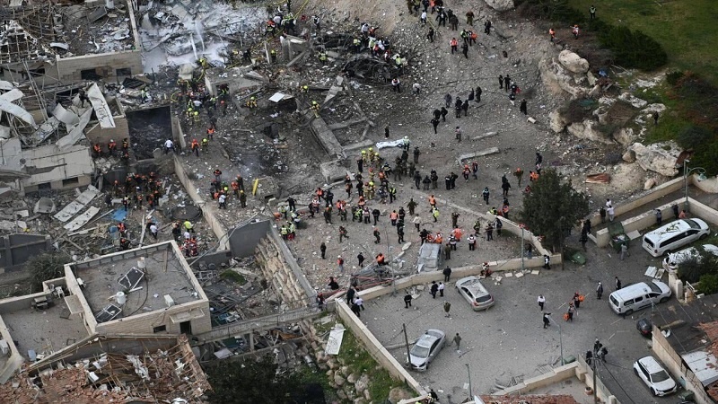 بیت شیمس میں ایرانی میزائلوں کی تباہی