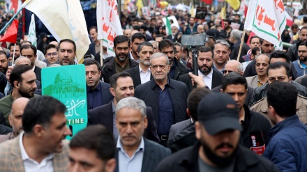 تہران کے عالمی یوم قدس کے جلوس میں صدر مملکت کی شرکت