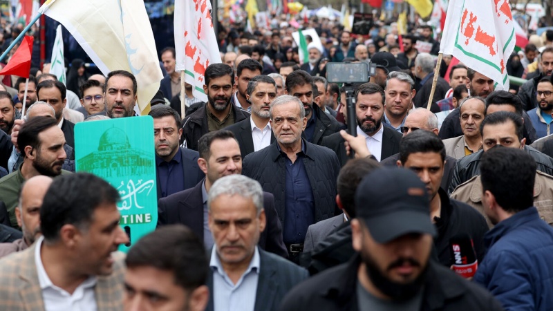 تہران کے عالمی یوم قدس کے جلوس میں صدر مملکت کی شرکت