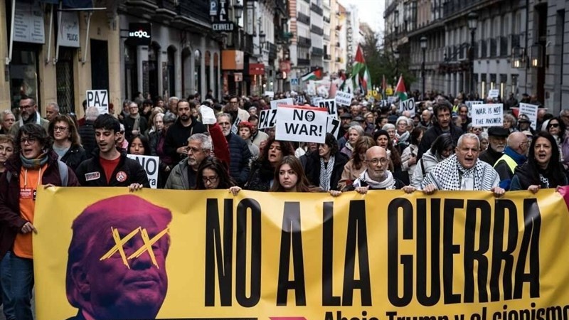 اسپین میں ایران کے خلاف جنگ کے خلاف ریلی اور مخالفت