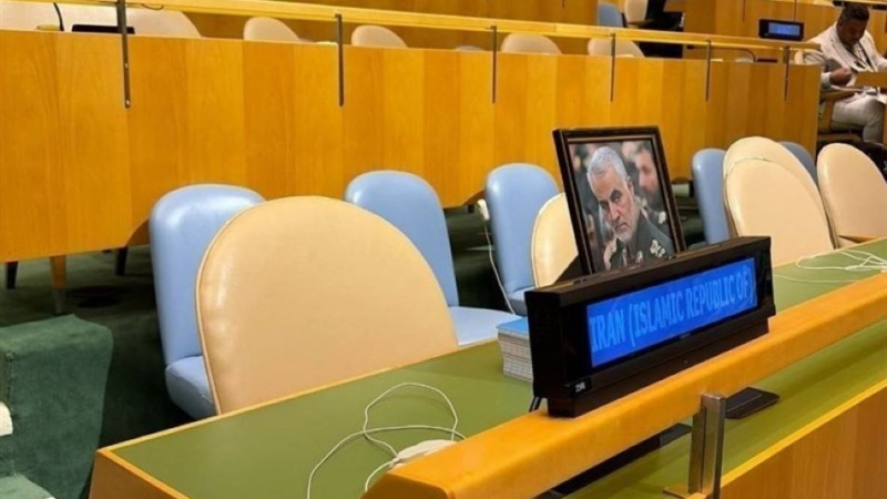 Bəqayi netanyahunun çıxışı zamanı İran nümayəndə heyətinin oturacağına general Süleymaninin şəklinin qoyulmasına münasibət bildirib.